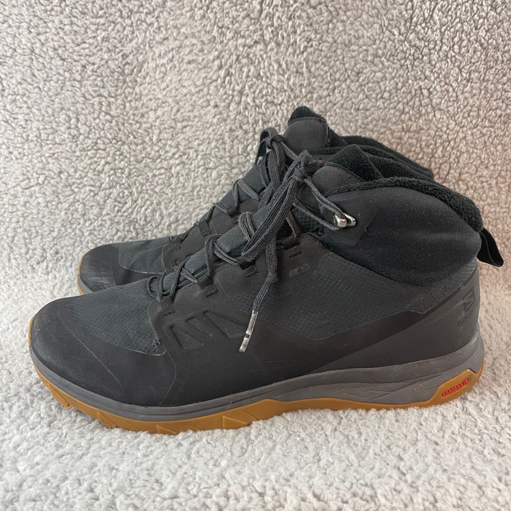 Salomon Outsnap CSWP Mens Size 11 Black Gum Waterproof Hiking Trail Boots 409220